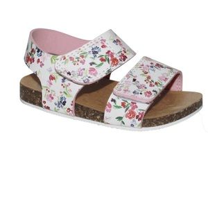 NWT wonder nation baby girls footbed sandals, floral, size 3